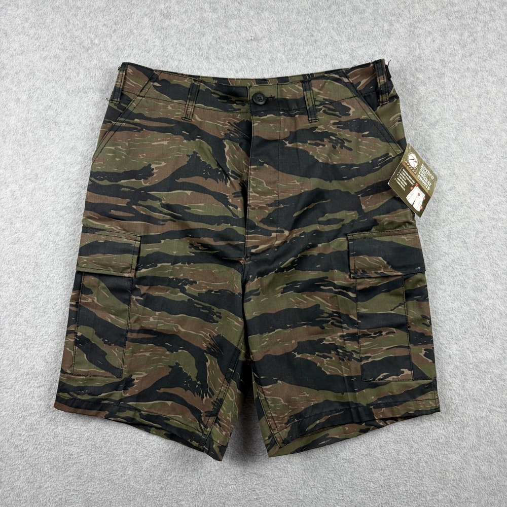 Rothco BDU Combat Shorts Men's Small‎ Tiger Stripe Camo Cargo Military NWT